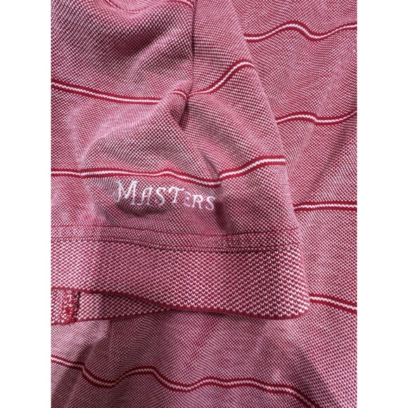 Masters Collection Polo Shirt L Red Striped Embroidered Golf Shirt St Augustine - Picture 12 of 13